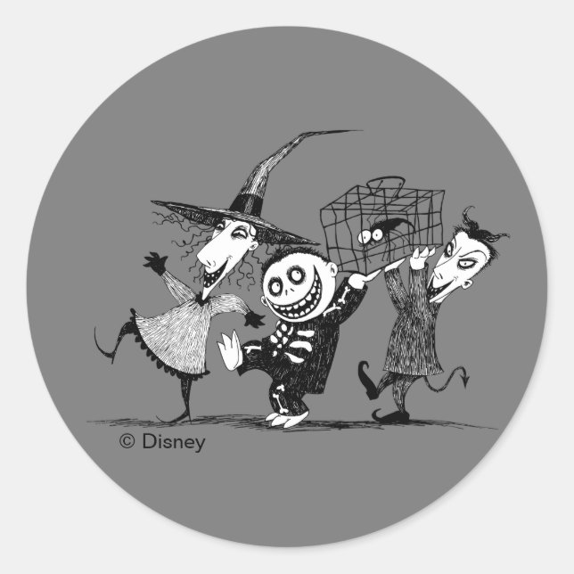 Oogie's Boys | Lock, Shock & Barrel Classic Round Sticker (Front)