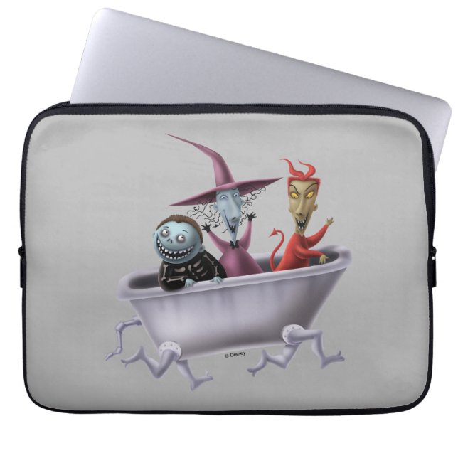 Oogie's Boys | Lock, Shock & Barrel in Bathtub Laptop Sleeve (Front)