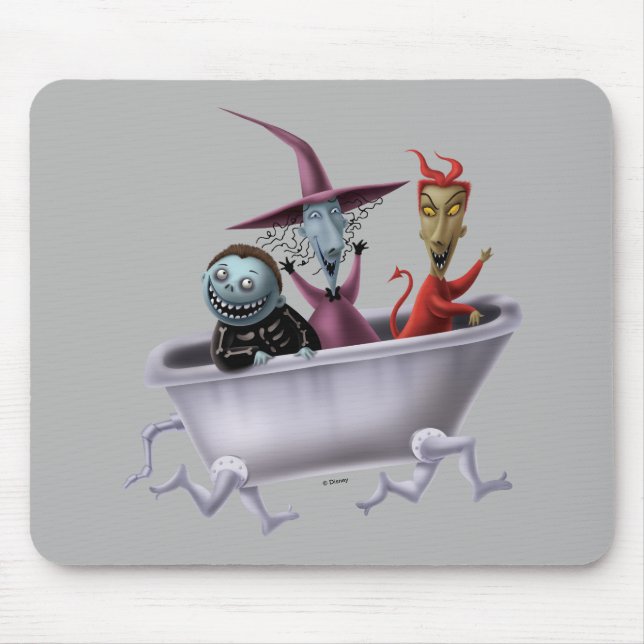 Oogie's Boys | Lock, Shock & Barrel in Bathtub Mouse Pad (Front)