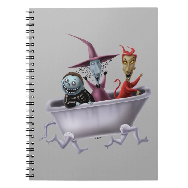 Oogie's Boys | Lock, Shock & Barrel in Bathtub Notebook (Front)