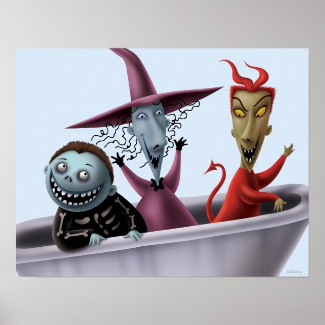 Oogie's Boys | Lock, Shock & Barrel in Bathtub Poster (Front)