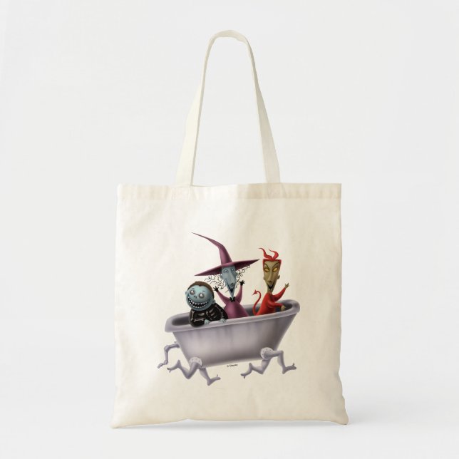 Oogie's Boys | Lock, Shock & Barrel in Bathtub Tote Bag (Front)