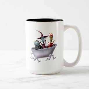 Oogie's Boys Lock, Shock & Barrel in Bathtub Two-Tone Coffee Mug
