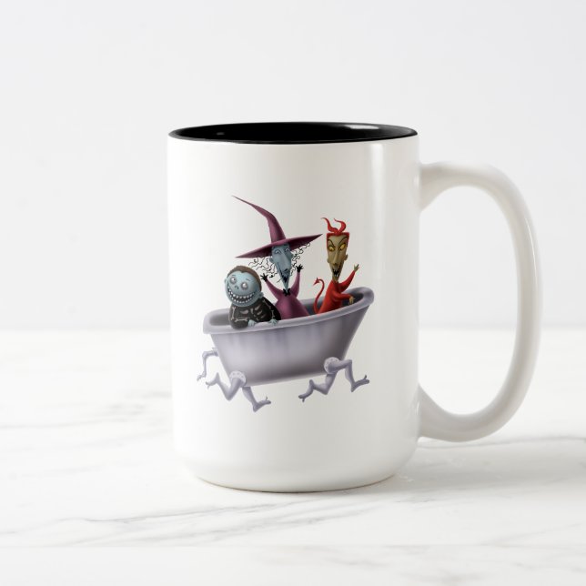 Oogie's Boys | Lock, Shock & Barrel in Bathtub Two-Tone Coffee Mug (Right)