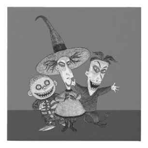 Oogie's Boys   Lock, Shock & Barrel Sketchy Faux Canvas Print