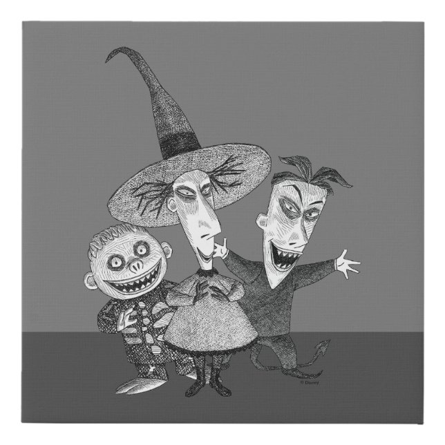 Oogie's Boys | Lock, Shock & Barrel Sketchy Faux Canvas Print (Front)