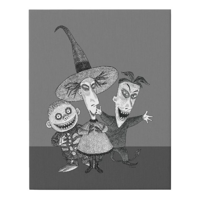 Oogie's Boys | Lock, Shock & Barrel Sketchy Faux Canvas Print (Front)