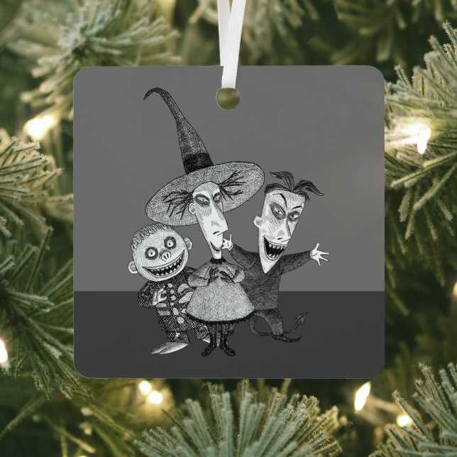 Oogie's Boys | Lock, Shock & Barrel Sketchy Metal Ornament (Insitu)