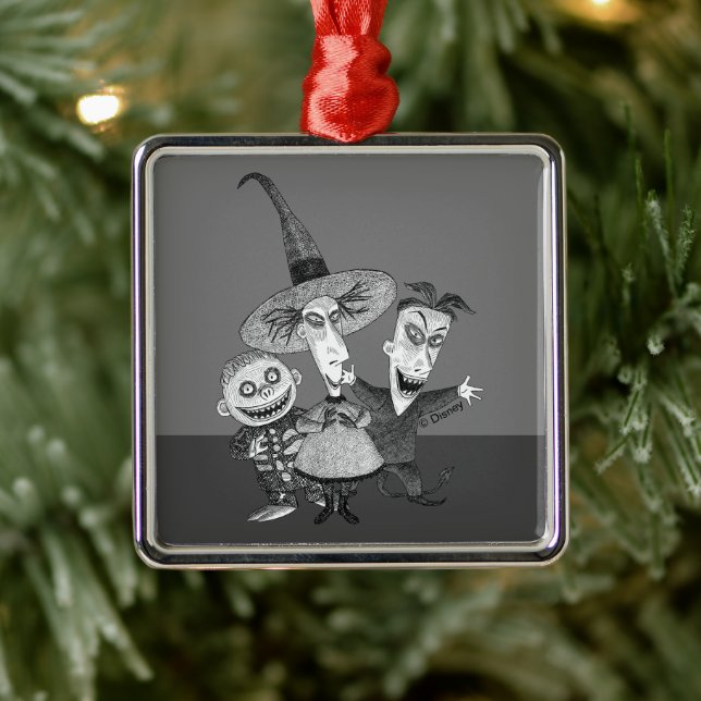 Oogie's Boys | Lock, Shock & Barrel Sketchy Metal Ornament (Tree)