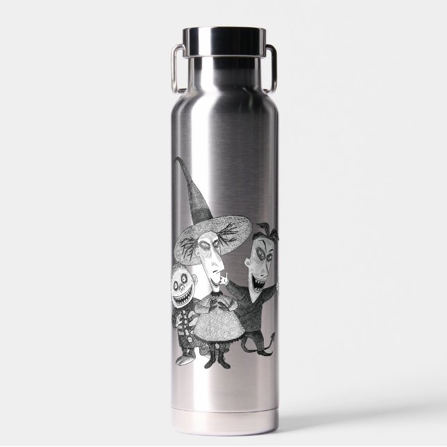 Oogie's Boys | Lock, Shock & Barrel Sketchy Water Bottle (Front)