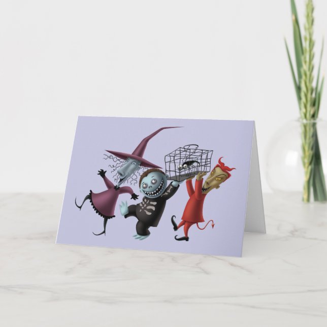 Oogie's Boys | Lock, Shock & Barrel with Cage Holiday Card (Front)