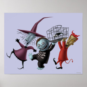 Oogie's Boys   Lock, Shock & Barrel with Cage Poster