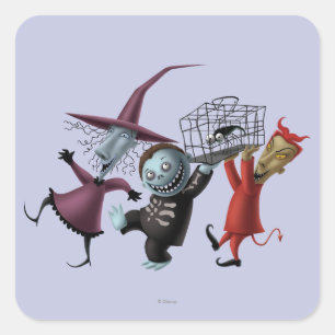 Oogie's Boys Lock, Shock & Barrel with Cage Square Sticker