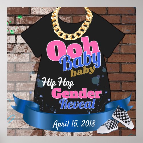 Ooh Baby Baby_Hip Hop Gender Reveal Party Sign