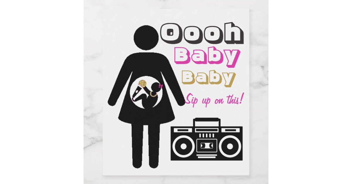 Ooh Baby Baby Mom Baby Girl Pink Hip Hop Wine Label Zazzle Com Ooh Baby Baby Mom Baby Girl Pink Hip Hop Wine Label Zazzle Com