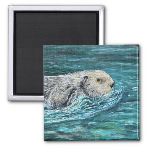 Ooh Goody Lunchtime Sea Otter Painting Magnet