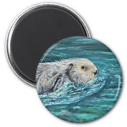 Ooh Goody Lunchtime Sea Otter Painting Magnet