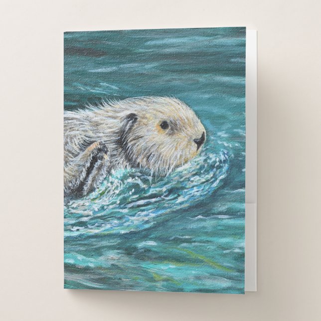 Ooh Goody Lunchtime Sea Otter Painting Pocket Folder (Front)