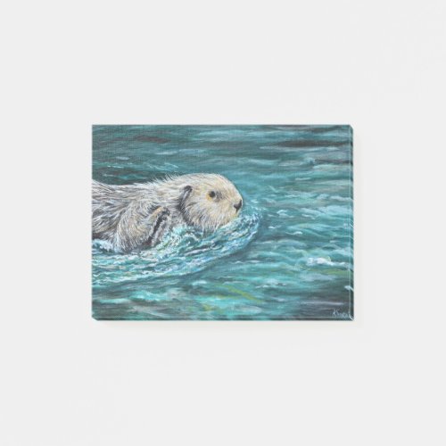 Ooh Goody Lunchtime Sea Otter Painting Post_it Notes