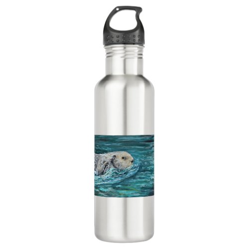 Ooh Goody Lunchtime Sea Otter Painting Stainless Steel Water Bottle