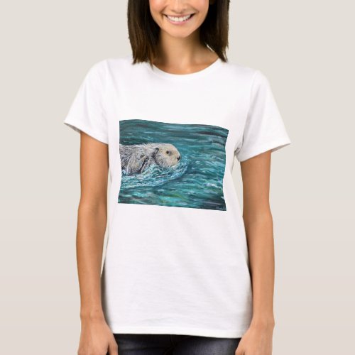 Ooh Goody Lunchtime Sea Otter Painting T_Shirt