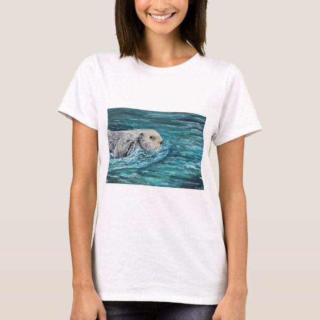 Ooh Goody Lunchtime Sea Otter Painting T-Shirt (Front)
