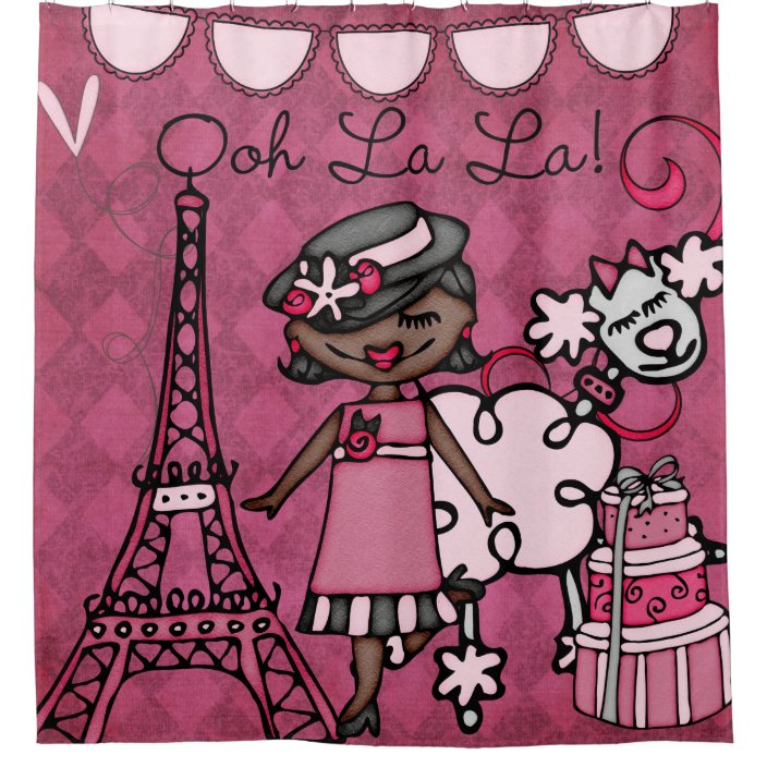 Ooh La La African American Diva Eiffel Tower Shower Curtain Zazzle Com