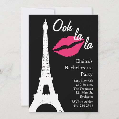 Ooh la la! Bachelorette Party Custom Invitation