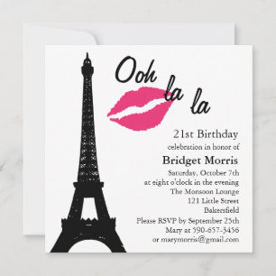 Ooh la la! Birthday Invitation (white)