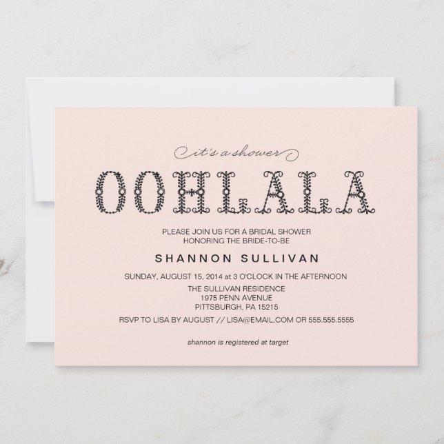 Ooh, La La Bridal Shower invitation (Front)