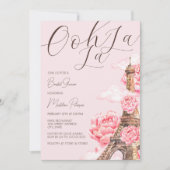 Ooh La La Eiffel Tower Paris Bridal Shower Invitation (Front)