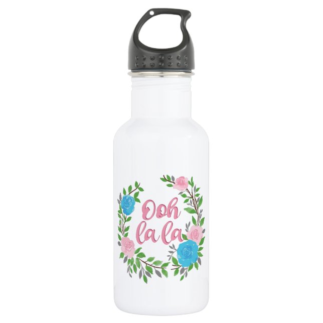 Ooh La La - French Phrases Stainless Steel Water Bottle (Front)