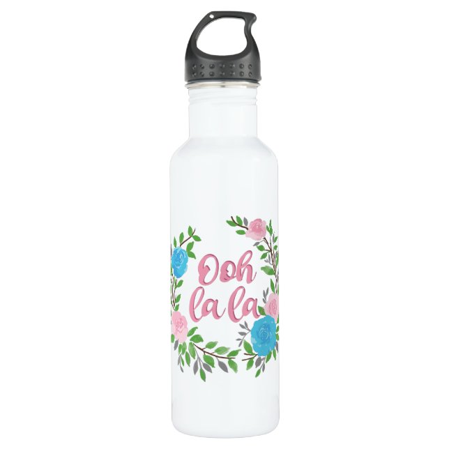 Ooh La La - French Phrases Stainless Steel Water Bottle (Front)