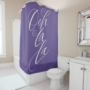 Ooh La La Lettering Ultra Violet Purple Year Color Shower Curtain