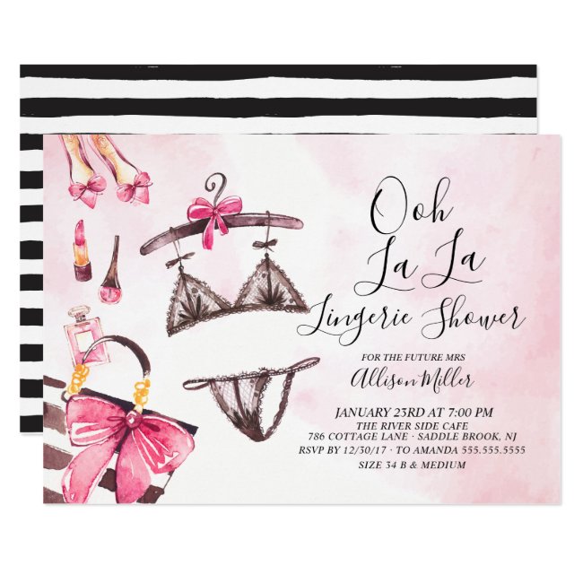 Ooh La La Lingerie Bridal Shower Invitation