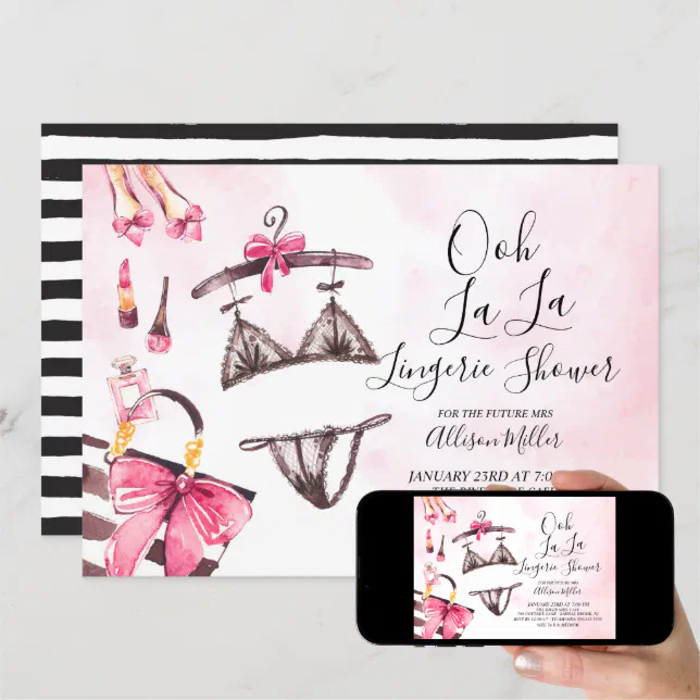 Ooh La La Lingerie Bridal Shower Invitation Zazzle