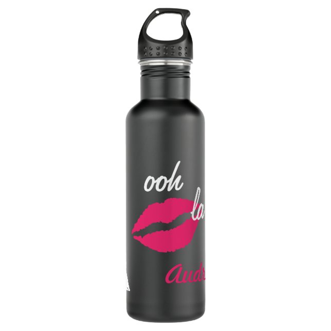 Ooh la la! (matte black) water bottle (Front)