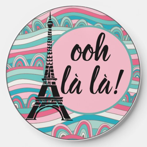 Ooh la la Monogram French Eiffel Tower Wireless Charger