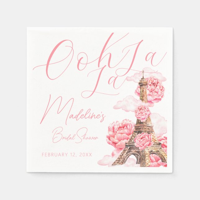 Ooh La La Paris Bridal Shower Napkins (Front)