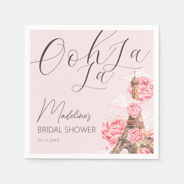 Ooh La La Paris Bridal Shower Napkins (Front)