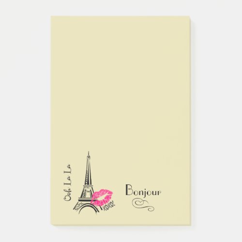 Ooh La La Paris Eiffel Tower Bonjour Post_it Notes