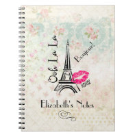 Ooh La La Paris Eiffel Tower on Vintage Pattern