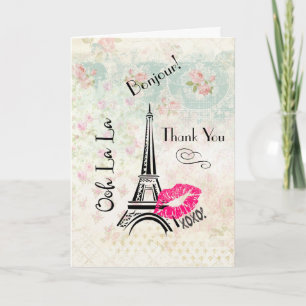 Ooh La La Paris Eiffel Tower Thank You Card