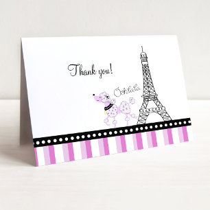 Ooh La La Paris French Poodle Eiffel Thank You