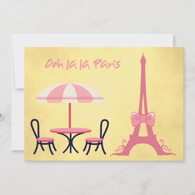 Ooh la la Paris invitation (Front)