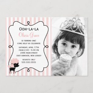 Ooh la la! Paris Pink Poodle Invitation