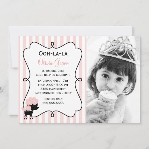 Ooh la la! Paris Pink Poodle Invite