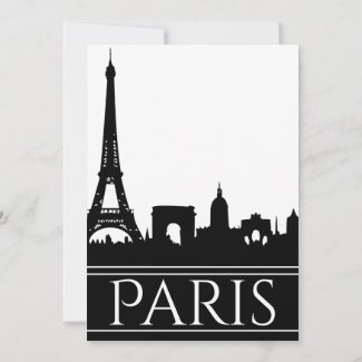 Ooh La La Paris Skyline Black and White Save The Date