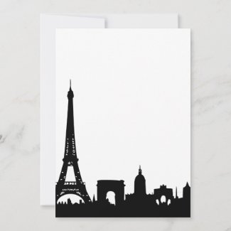 Ooh La La Paris Skyline Black and White Save The Date