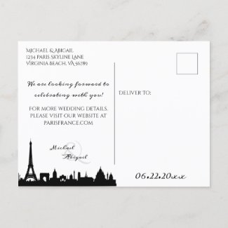 Ooh La La Paris Skyline Custom Photo Announcement Postcard